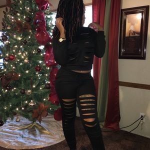 Two piece pants suit